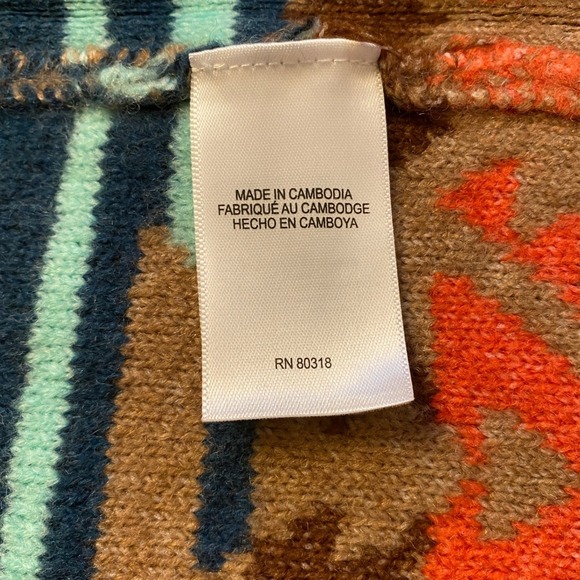 Lucky Brand Southwestern Aztec Print Long Open Front Cardigan Sweater Women S - Picture 5 of 11